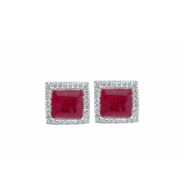 Diamond Earring (Color Stone)