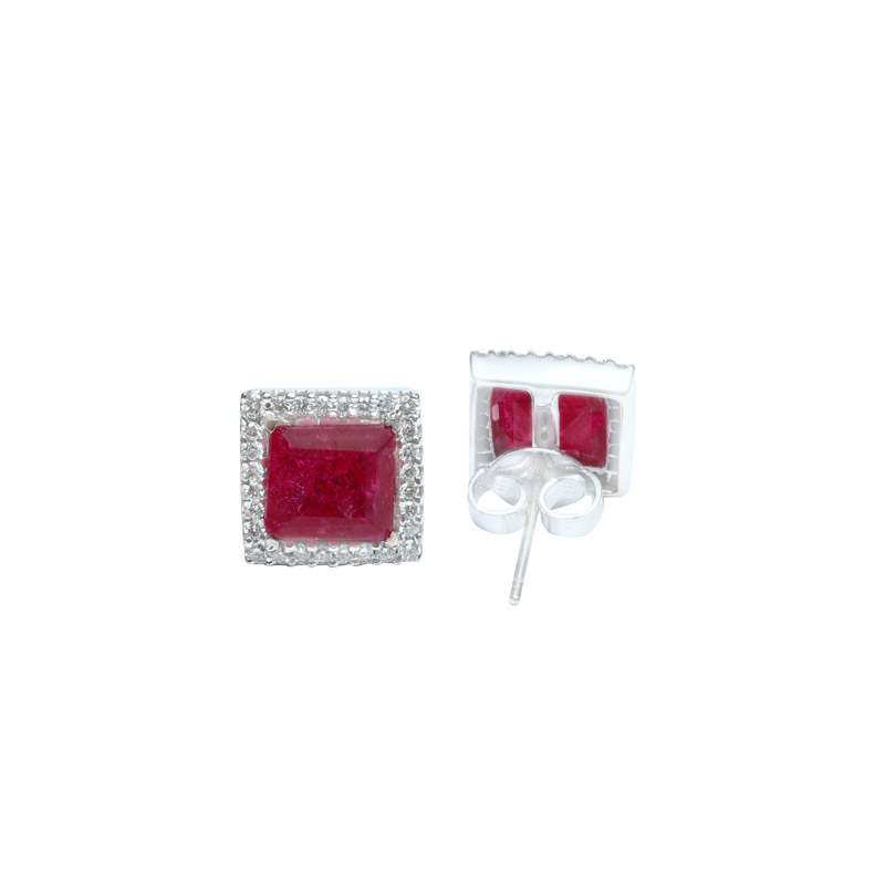 Diamond Earring (Color Stone)