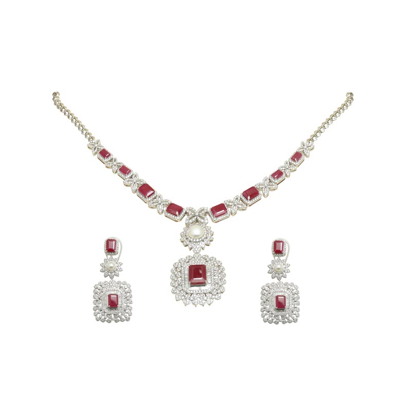 Diamond Neclace Set (Colours Stone)