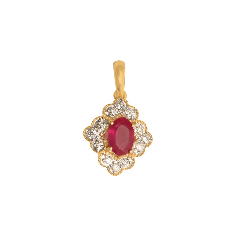 Diamond Pendent  (Colour Stone)