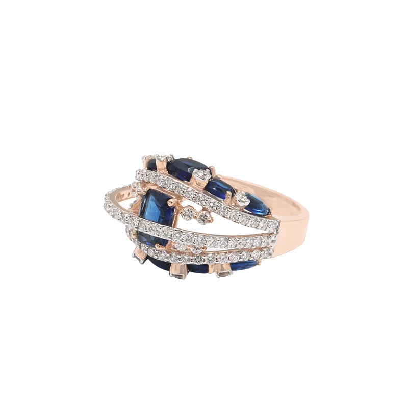 Diamond Finger Ring,  Ladies (Colour Stone)