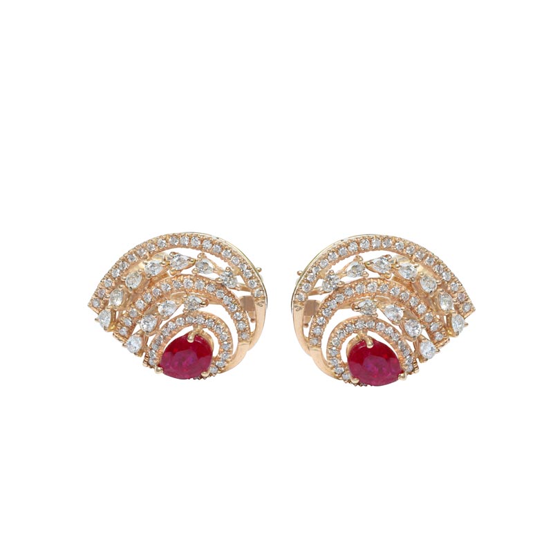 Diamond Earring (Colour Stone)