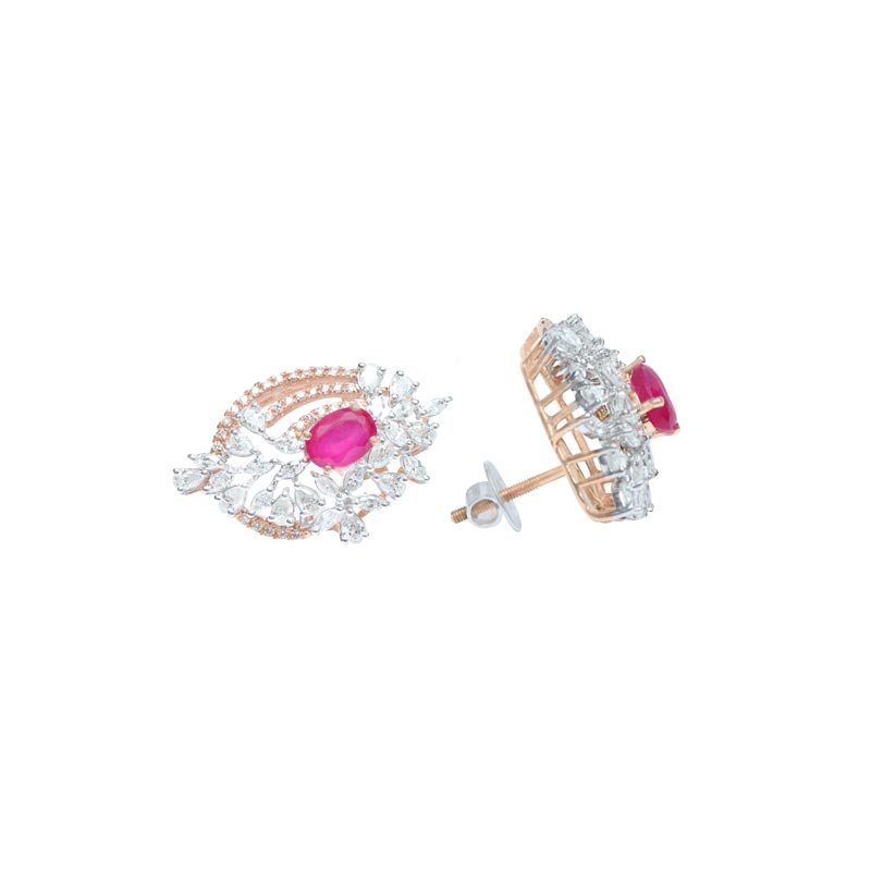 Diamond Earring (Colour Stone)