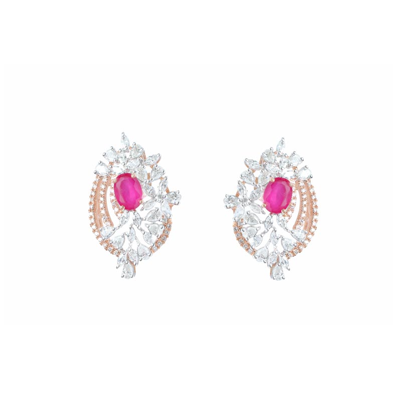 Diamond Earring (Colour Stone)