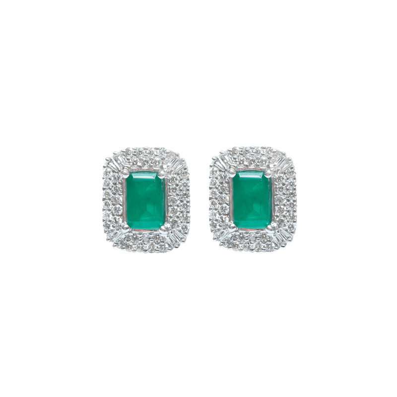 Diamond Earring (Color Stone)  