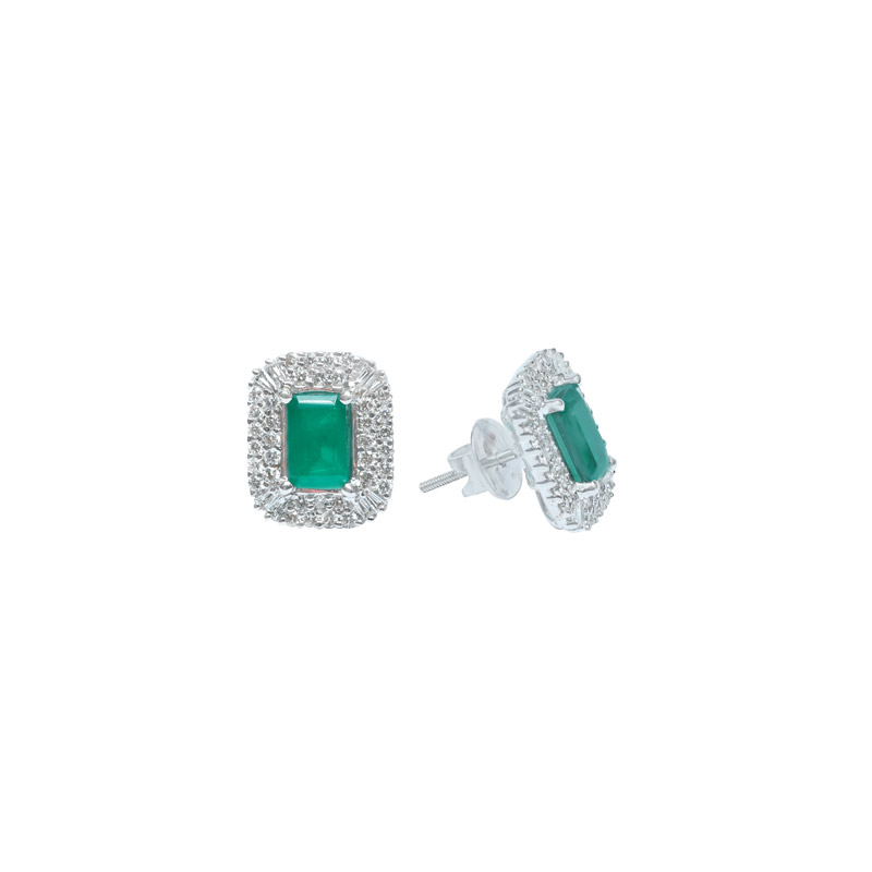 Diamond Earring (Color Stone)  