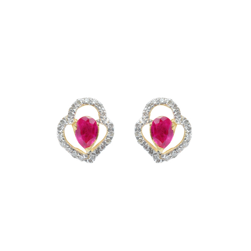 Diamond Earring (Color Stone)