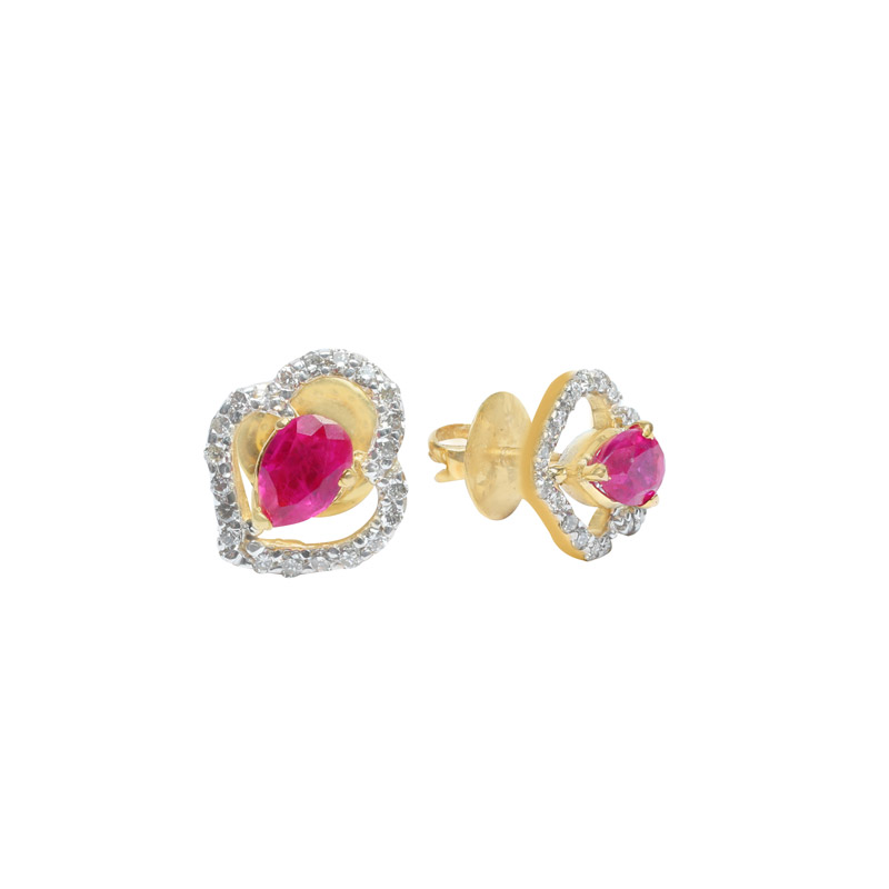 Diamond Earring (Color Stone)