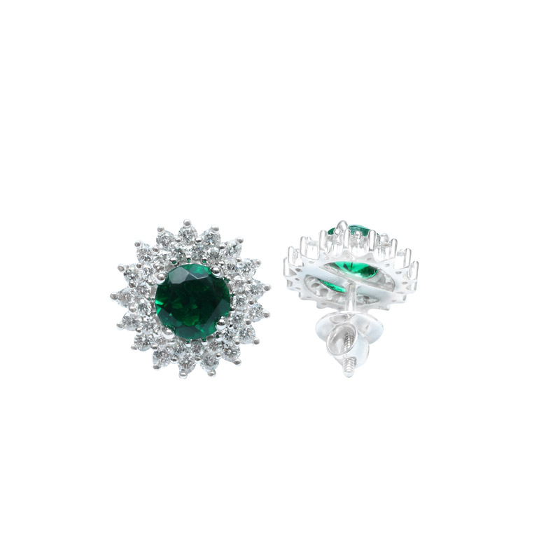 Diamond Earring (Color Stone) 