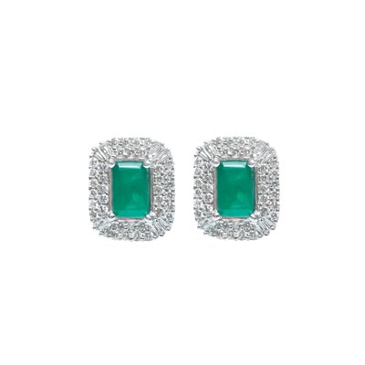 Diamond Earring (Color Stone)  
